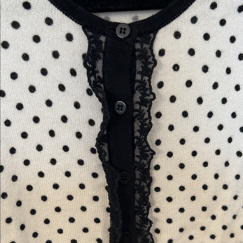 Ricki's Black and White Polka Dot Cardigan - Picture 3 of 5